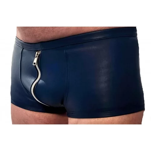 Boxer caleçon homme fermeture éclaire en agneau bleu stretch modèle Frina