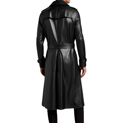 Manteau Trench en cuir homme cuir agneau noir modèle Bilgrame