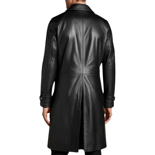 Manteau en cuir homme cuir agneau noir modèle Zybia