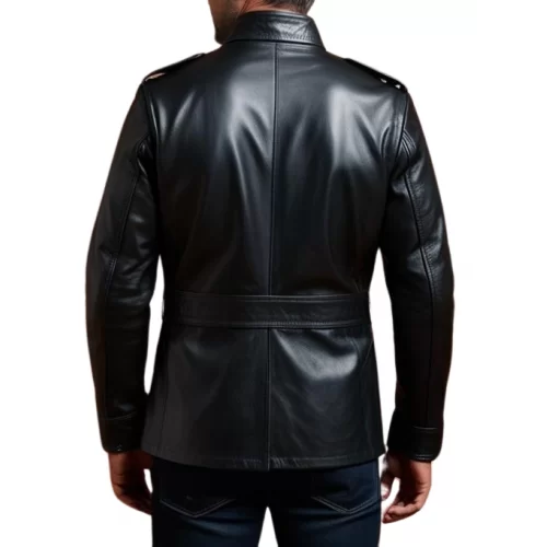 Veste de combat en cuir homme agneau prima noir modèle Hirone