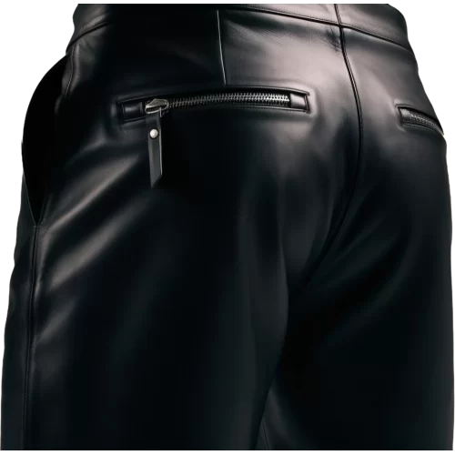 Short cuir homme en agneau noir modèle Borice