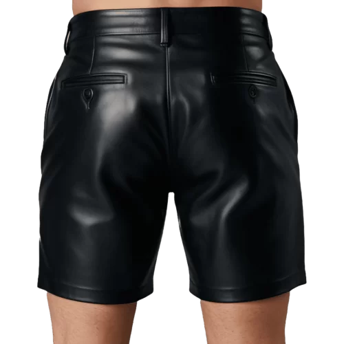 Short cuir mi long homme en agneau noir modèle Samba