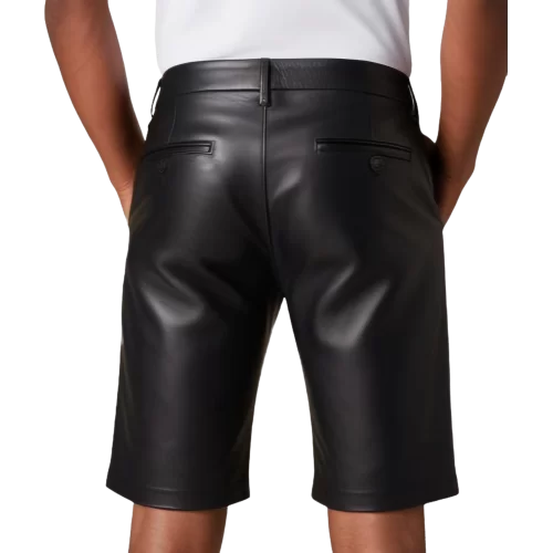 Short long cuir vachette plongée noire homme modèle Narcisso