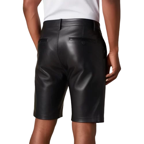 Short long cuir vachette plongée noire homme modèle Narcisso