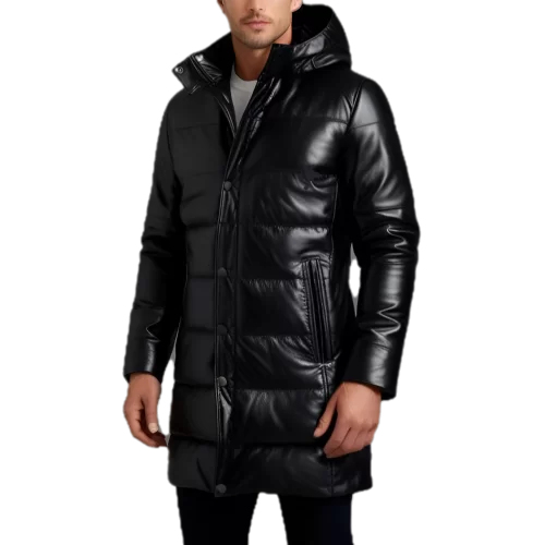 Doudoune cuir longue