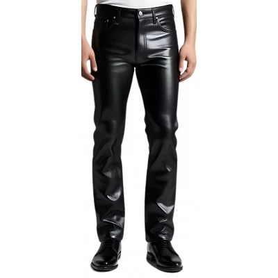 Jeans en cuir homme cuir agneau noir modèle Gardin