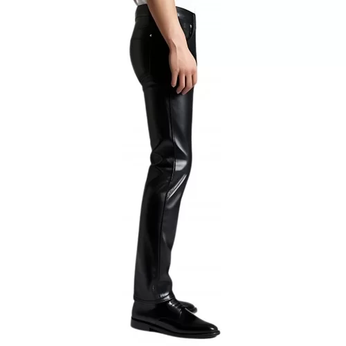 Jeans en cuir homme cuir agneau noir modèle Gardin