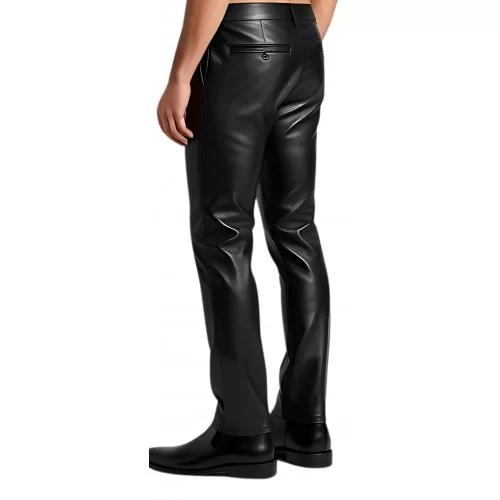 Pantalon cuir noir poches revolver homme modèle Gillot