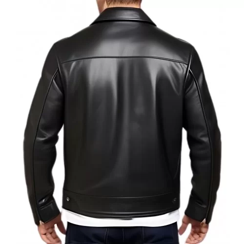 Blouson cuir homme en agneau noir modèle Axiome