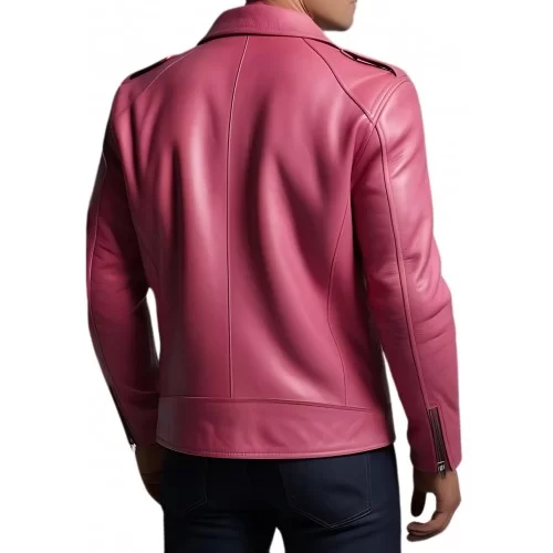 Blouson cuir homme en agneau rose modèle Dirace