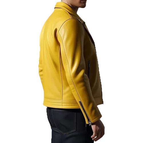 Perfecto cuir homme en agneau jaune modèle Croala