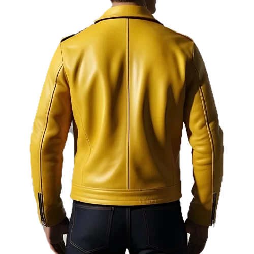 Perfecto cuir homme en agneau jaune modèle Croala