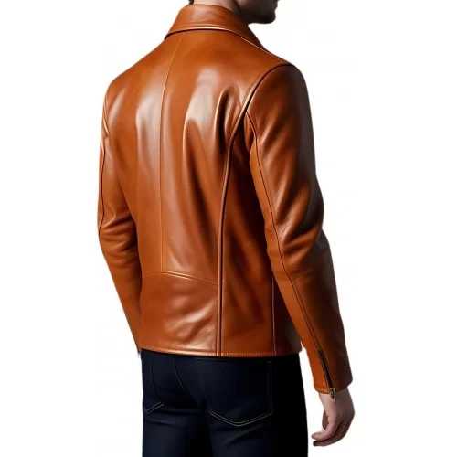 Blouson Perfecto cuir homme en agneau marron modèle Solerce