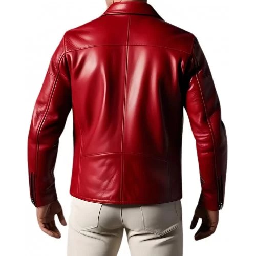 Blouson cuir homme en agneau rouge modèle Imace