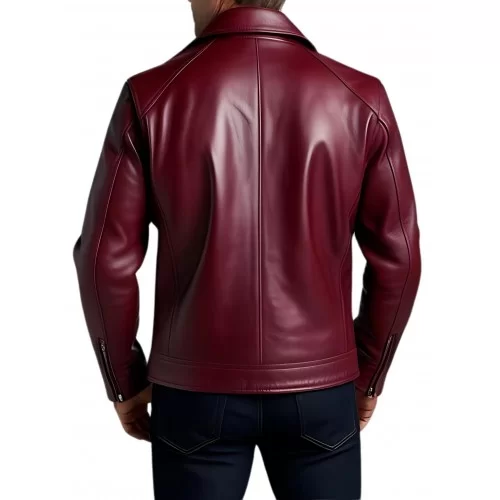 Perfecto cuir homme en agneau bordeaux modèle Jarome