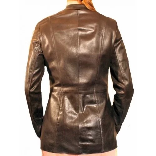 Veste cuir femme agneau noir modèle Anita