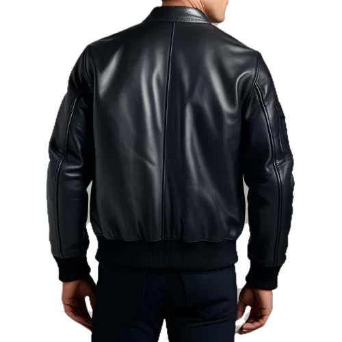 Blouson cuir homme teedy en agneau noir modèle Baron