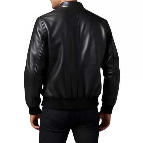 Blouson cuir homme teedy en agneau noir modèle Garian