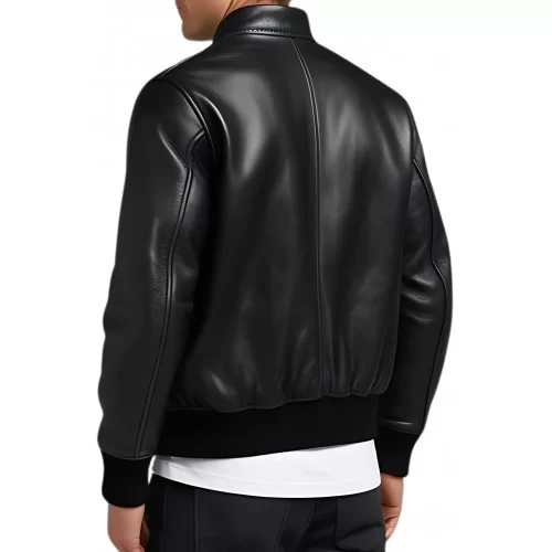 Blouson teedy cuir homme en agneau noir modèle Palorik