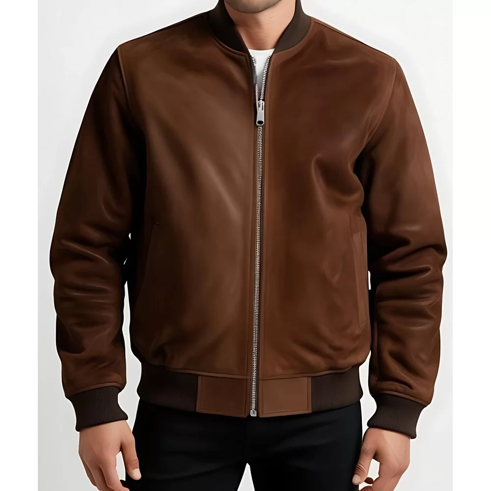 Blouson teedy homme en agneau velours marron modèle Rixe