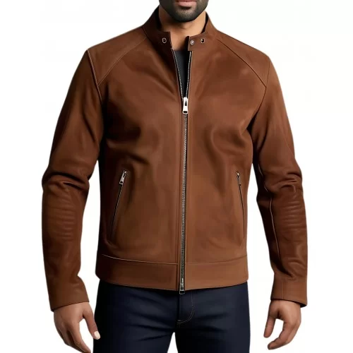 Blouson daim homme en agneau velours marron modèle Rixe