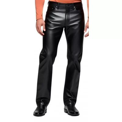 Pantalon cuir homme en agneau noir modèle Nathana