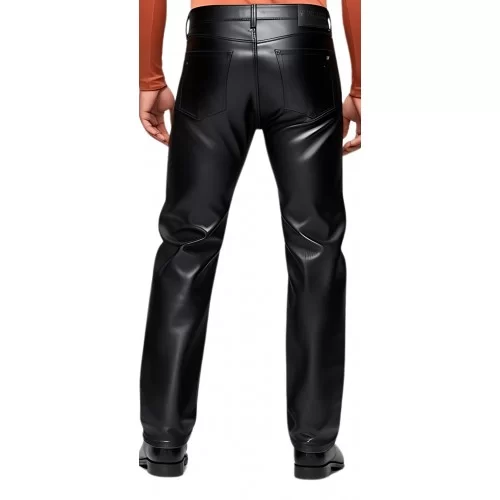 Pantalon cuir homme en agneau noir modèle Nathana