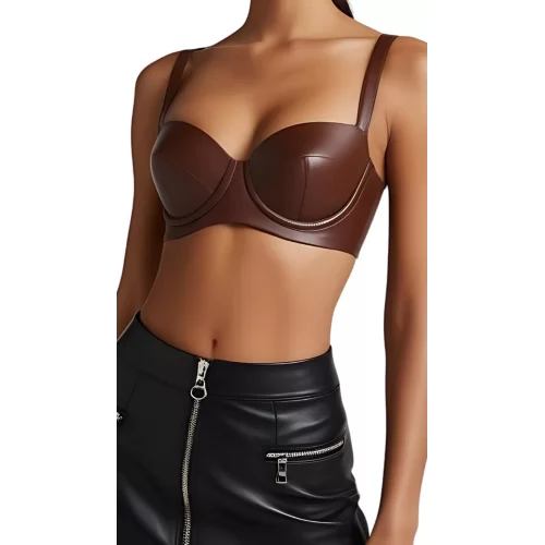 Soutien gorge en agneau marron modèle Cirila