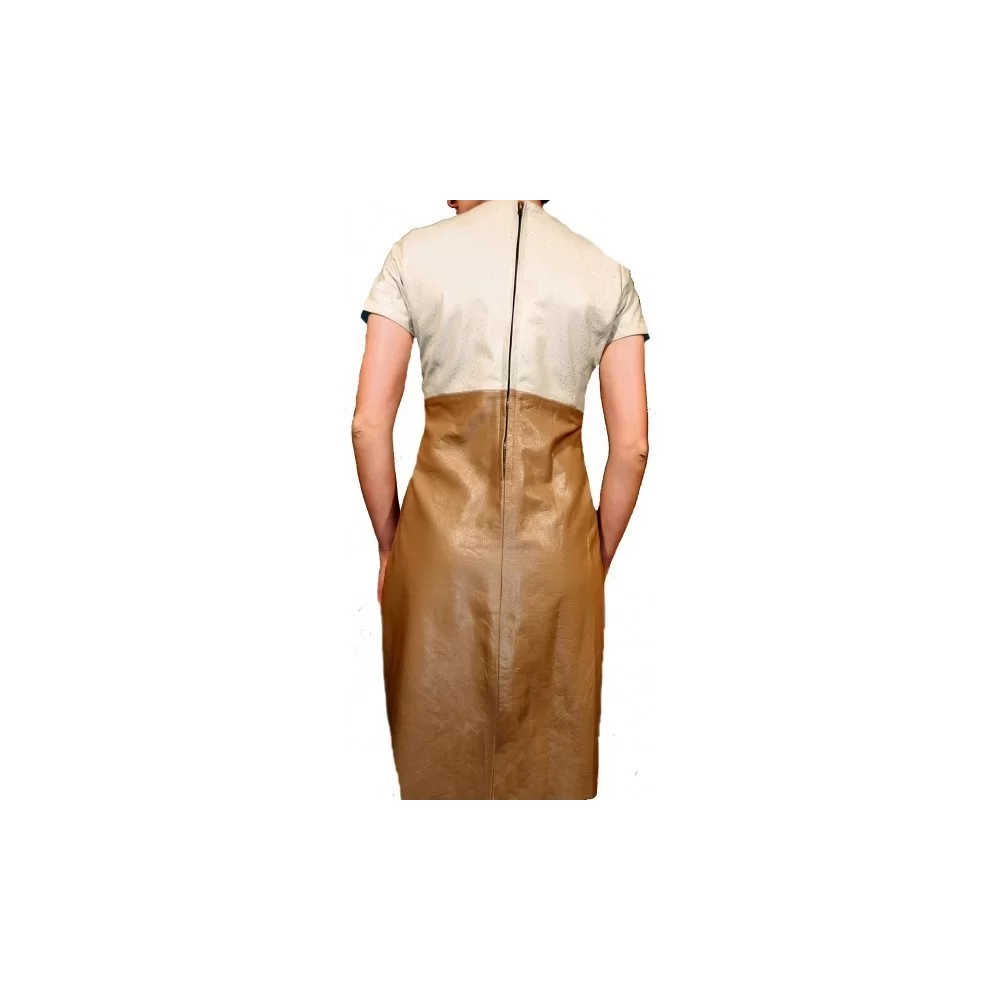 Robe cheap cuir beige