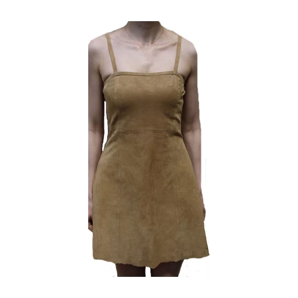 Robe en agneau velours couleur beige modèle Riva