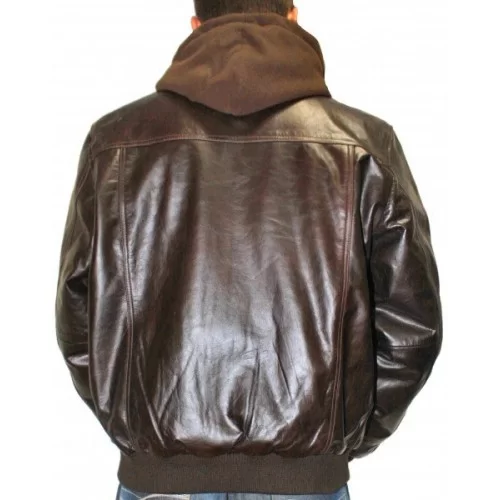 Blouson modèle Stane vachette marron capuche amovible