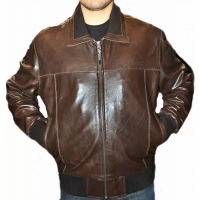 Blouson type teedy modèle Luigi vachette vintage marron