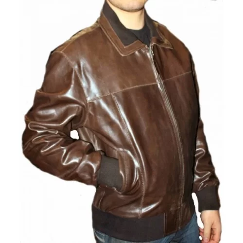 Blouson type teedy modèle Luigi vachette vintage marron